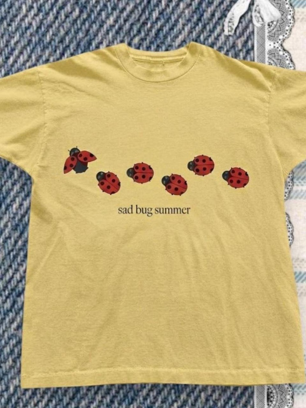 Sad Bug Summer Yellow Kids Graphic Tee